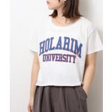 ショート丈裾フリンジオーバサイズシルエットロゴプリントTシャツ | atONE | 詳細画像9