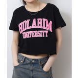 ショート丈裾フリンジオーバサイズシルエットロゴプリントTシャツ | atONE | 詳細画像11