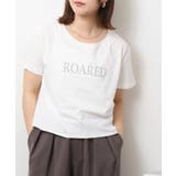 ショート丈裾フリンジオーバサイズシルエットロゴプリントTシャツ | atONE | 詳細画像15