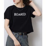 ショート丈裾フリンジオーバサイズシルエットロゴプリントTシャツ | atONE | 詳細画像17