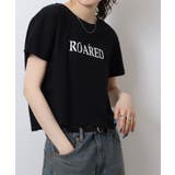 ショート丈裾フリンジオーバサイズシルエットロゴプリントTシャツ | atONE | 詳細画像18