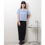ショート丈裾フリンジオーバサイズシルエットロゴプリントTシャツ | atONE | 詳細画像22