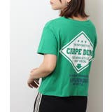 ショート丈裾フリンジオーバサイズシルエットロゴプリントTシャツ | atONE | 詳細画像26
