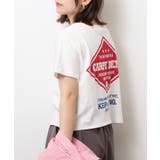 ショート丈裾フリンジオーバサイズシルエットロゴプリントTシャツ | atONE | 詳細画像29