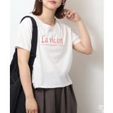 ショート丈裾フリンジオーバサイズシルエットロゴプリントTシャツ | atONE | 詳細画像38