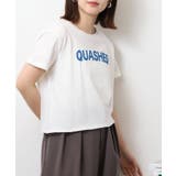 ショート丈裾フリンジオーバサイズシルエットロゴプリントTシャツ | atONE | 詳細画像3