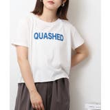 ショート丈裾フリンジオーバサイズシルエットロゴプリントTシャツ | atONE | 詳細画像42