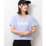 ショート丈裾フリンジオーバサイズシルエットロゴプリントTシャツ | atONE | 詳細画像48