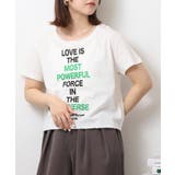 ショート丈裾フリンジオーバサイズシルエットロゴプリントTシャツ | atONE | 詳細画像50
