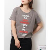 ショート丈裾フリンジオーバサイズシルエットロゴプリントTシャツ | atONE | 詳細画像52