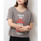 ショート丈裾フリンジオーバサイズシルエットロゴプリントTシャツ | atONE | 詳細画像53