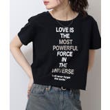 ブラック6 | ショート丈裾フリンジオーバサイズシルエットロゴプリントTシャツ | atONE