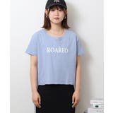 ショート丈裾フリンジオーバサイズシルエットロゴプリントTシャツ | atONE | 詳細画像57