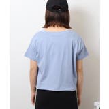 ショート丈裾フリンジオーバサイズシルエットロゴプリントTシャツ | atONE | 詳細画像59