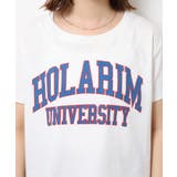 ショート丈裾フリンジオーバサイズシルエットロゴプリントTシャツ | atONE | 詳細画像64
