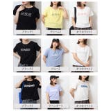 ショート丈裾フリンジオーバサイズシルエットロゴプリントTシャツ | atONE | 詳細画像68
