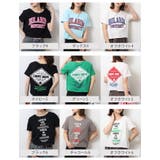 ショート丈裾フリンジオーバサイズシルエットロゴプリントTシャツ | atONE | 詳細画像69