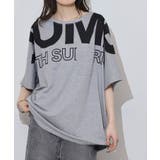 杢グレー | BIGロゴプリントポケット付きドルマンTシャツ | atONE