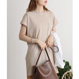 ベージュ | オーバーサイズモックネックチュニックTee | atONE