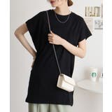 ブラック | オーバーサイズモックネックチュニックTee | atONE