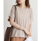 ベージュ | オーバーサイズポケット付きVネックTee | atONE