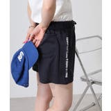 ネイビー | ミニ裏毛サイドロゴショートパンツ | atONE