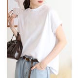 チュニック丈刺繍ロゴモックネックTシャツ | atONE | 詳細画像1 