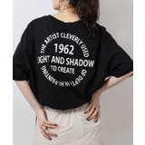 ブラック | 刺繍ロゴ＋バックプリントビッグシルエットTシャツ | atONE