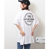 ホワイト | 刺繍ロゴ＋バックプリントビッグシルエットTシャツ | atONE