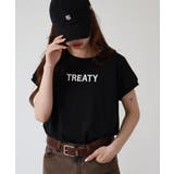 ブラック | ロゴ刺繍ヘビーウェイトTシャツ | atONE