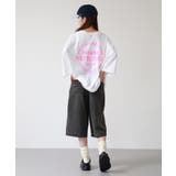 ロゴ刺繍バックロゴプリントオーバーサイズTシャツ | atONE | 詳細画像14 