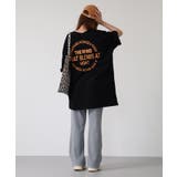 ロゴ刺繍バックロゴプリントオーバーサイズTシャツ | atONE | 詳細画像7 