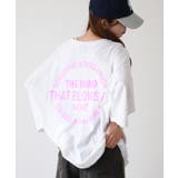 オフホワイト | ロゴ刺繍バックロゴプリントオーバーサイズTシャツ | atONE
