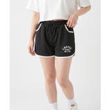 ブラック | ロゴサイドライン裏毛ショートパンツ | atONE