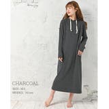チャコール | 綿混ポリ マキシ丈ワンピ | atONE