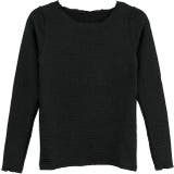 ブラック01 | カットシャーリングメロークルーネックT | atONE