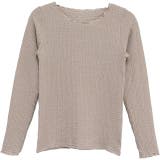 グレーベージュ01 | カットシャーリングメロークルーネックT | atONE