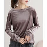 カットベロアメロークルーネックロンT | atONE | 詳細画像7