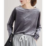 カットベロアメロークルーネックロンT | atONE | 詳細画像10