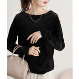 カットベロアメロークルーネックロンT | atONE | 詳細画像15