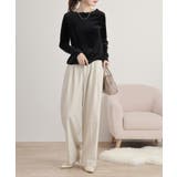 カットベロアメロークルーネックロンT | atONE | 詳細画像16