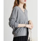 梨地カットVネックカーデ | atONE | 詳細画像7