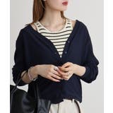 梨地カットVネックカーデ | atONE | 詳細画像3