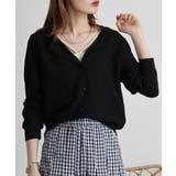 梨地カットクルーネックカーデ | atONE | 詳細画像3 