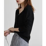 梨地カットクルーネックカーデ | atONE | 詳細画像4 