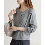 梨地カットクルーネックカーデ | atONE | 詳細画像8 