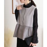 ダンボールニット×布帛切替パール付きZIPベスト | atONE | 詳細画像7 