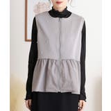 ダンボールニット×布帛切替パール付きZIPベスト | atONE | 詳細画像17 