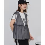 シフォンベスト＋天竺AラインシルエットTシャツアンサンブル | atONE | 詳細画像9 