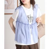 シフォンベスト＋天竺AラインシルエットTシャツアンサンブル | atONE | 詳細画像1 